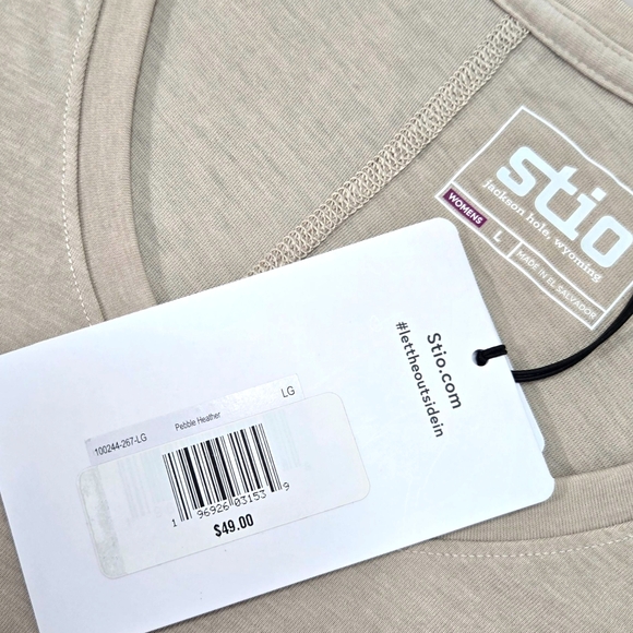 Stio Women’s Size L Tan Lightweight Outdoor Dri Release Performance Shirt Cotton - Picture 4 of 11